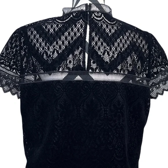 Laundry By Shelli Segal Whimsigoth Paisley Floral Fairygoth Velvet Lace Sz M Top - Picture 5 of 12